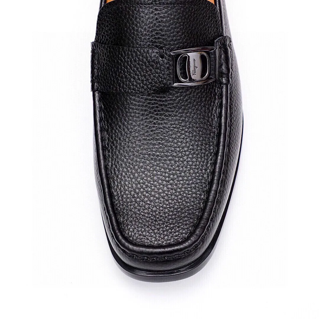 Men's shoes 💰520 💐[Ferragamo/Ferragamo] New 🐲Ferragamo* Ferragamo classic formal leather shoes! It uses imported first-layer pebbled cowhide leather upper + luxurious hardware buckle, and the inner first-layer comfortable cowhide leather lining! Original rubber outsole! Code number 38-44 (45🉑️customized)